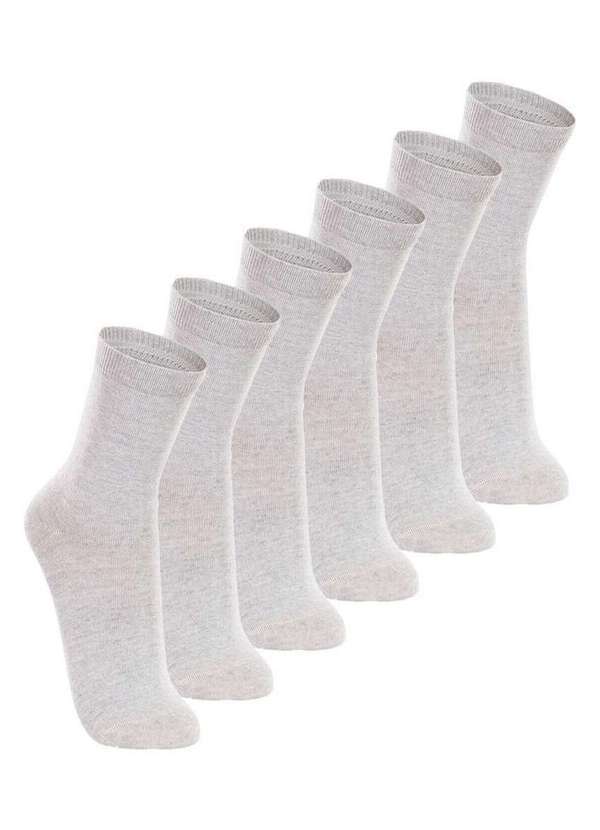 Lupo - Kit com 6 pares de Meias Cano Longo Lupo 4575-088 Cinza