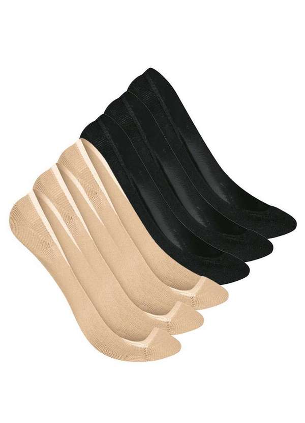 Selene - Kit 6 pares de Sapatilhas Selene 7340-003 Nude-Preto