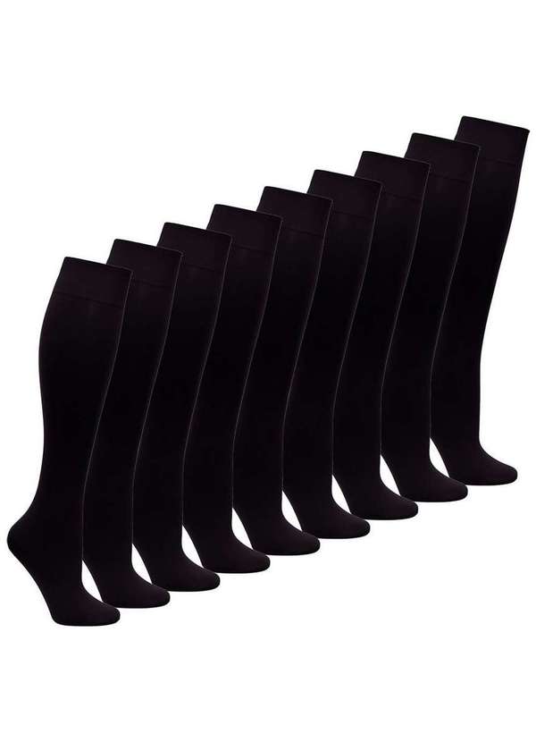 Lupo - Kit 9 pares de Meias 3/4 Fio 40 Opaca Loba 5550-001 Preto