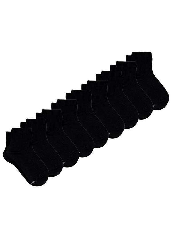 Lupo - Kit 9 pares de Meias Cano Médio Lupo 4571-001 Preto