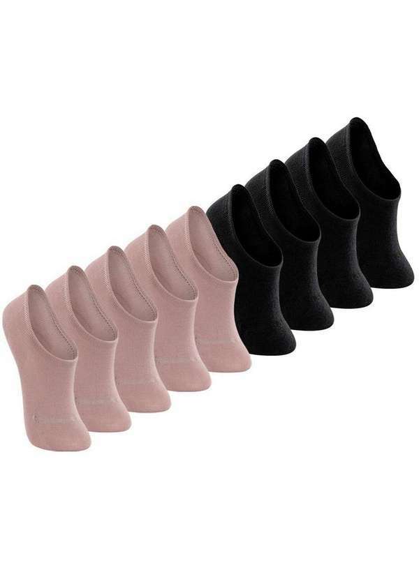 Lupo - Kit 9 pares de Meias Invisível Lupo 4270-002 Nude-Preto