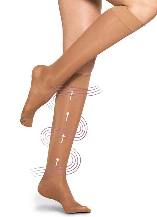 Lupo - Meia 3/4 Alta Compressão com Ponteira Loba 59900-002 6540-Pó-De-Arroz 3