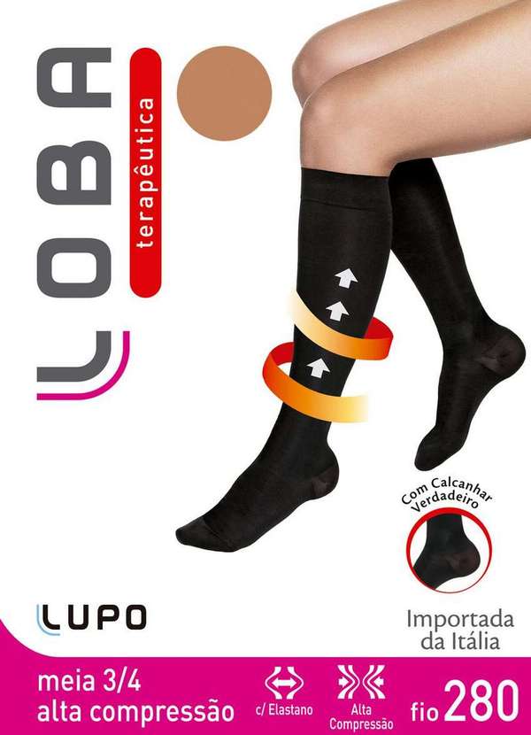 Lupo - Meia 3/4 Alta Compressão com Ponteira Loba 59900-002 6540-Pó-De-Arroz 4