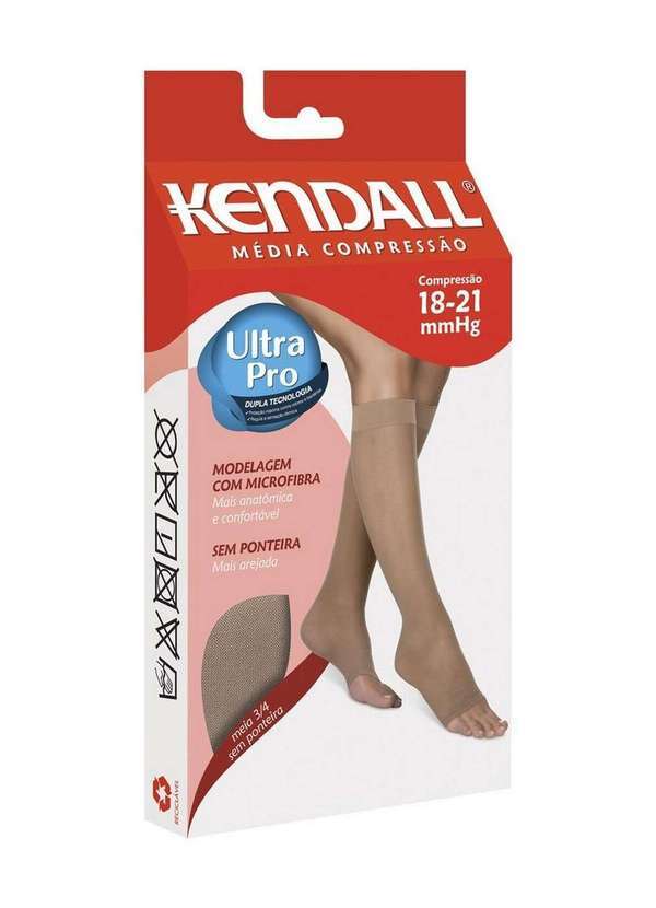 Kendall - Meia 3/4 Kendall Média Compressão sem Ponteira Castanho