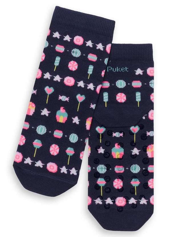 Puket - Meia Cano Curto Puket 7214 5651-390-Azul-Marinho