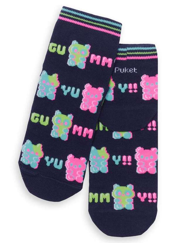 Puket - Meia Cano Médio Puket 7210 5673-390-Azul-Marinho