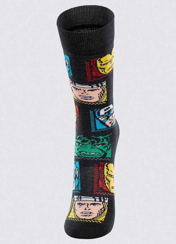 Lupo - Meia Comic Avengers Lupo 16908-013 9990-Preto