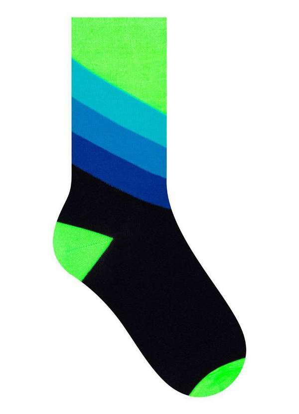 Selene - Meia Corrida Cano Longo Selene 4290-001 501-Preto-Verde-Fluor