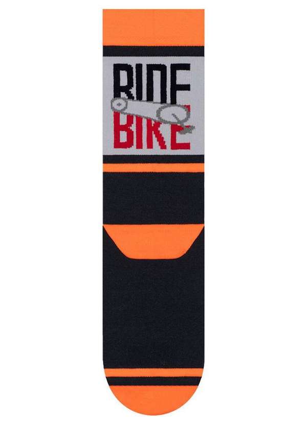 Selene - Meia Corrida Cano Longo Selene 4290-001 500-Grafite-Laranja-Fluor 2