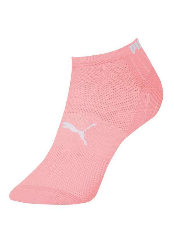 Puma - Meia Esportiva Invisível Puma 4480-001 842-Coral-Branco