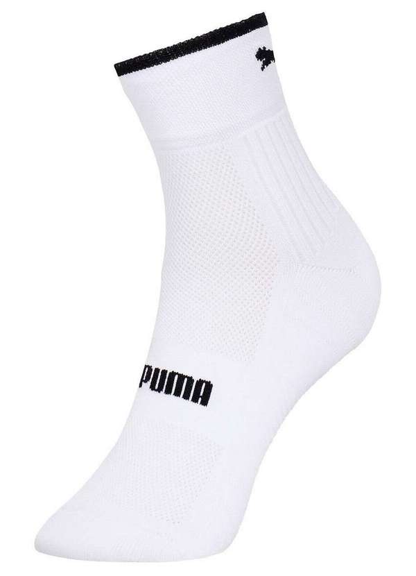 Puma - Meia Esportiva Cano Curto Puma 4485-001 504-Branco-Preto