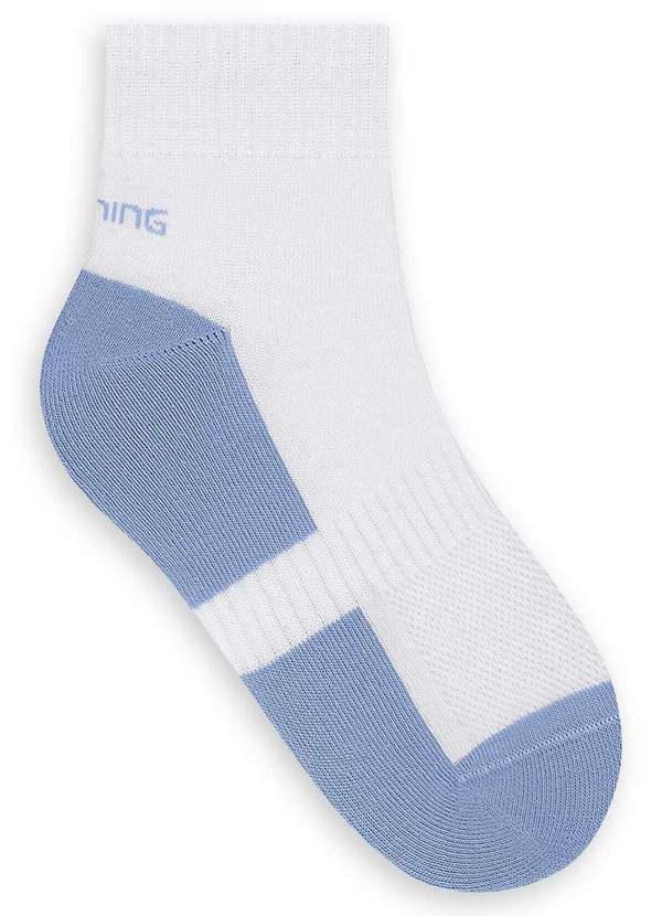 Selene - Meia Esportiva Cano Curto Selene 4660-001 500-Branco-Azul-Céu