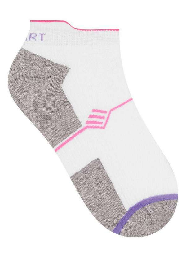 Selene - Meia Esportiva Cano Curto Selene 4780-002 501-Branco-Cinza-Mescla