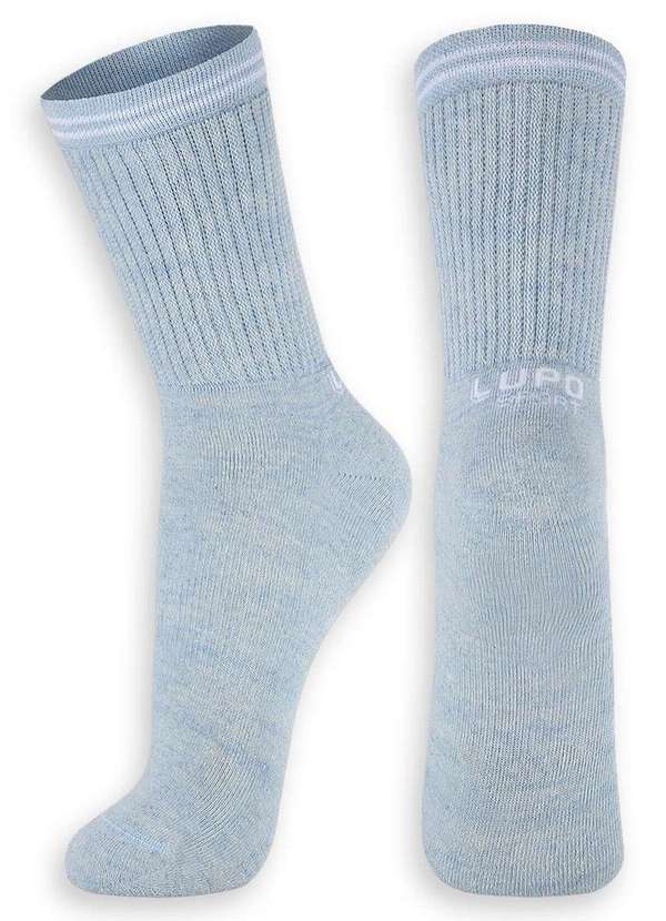 Lupo - Meia Esportiva Cano Longo Lupo 3250-003 2230-Mescla-Azul