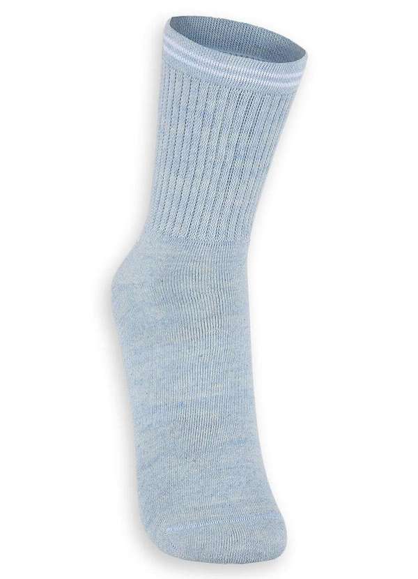 Lupo - Meia Esportiva Cano Longo Lupo 3250-003 2230-Mescla-Azul 2