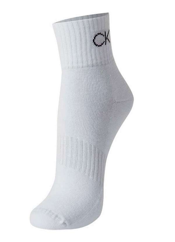 Calvin Klein - Meia Esportiva Cano Médio Calvin Klein C22.01 Br00-Branco
