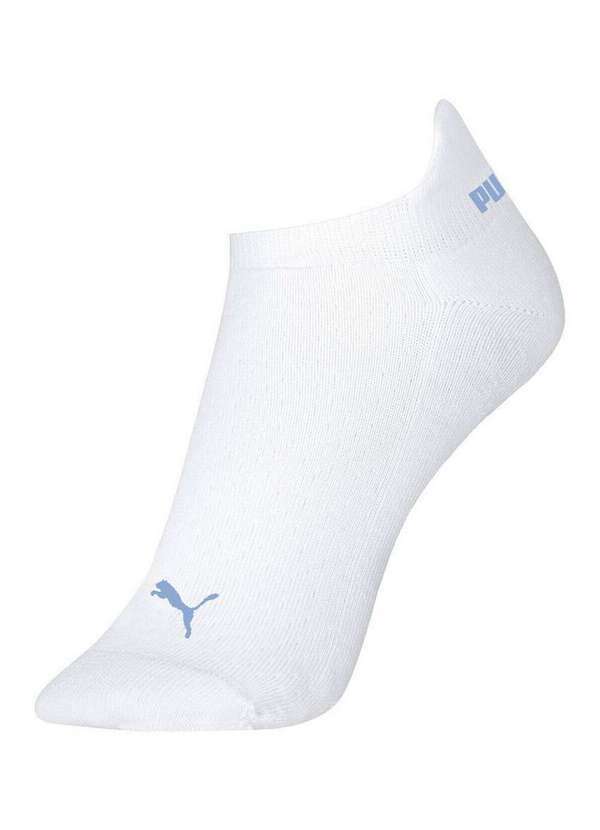 Puma - Meia Esportiva Invisível Puma 4700-001/002 511-Branco-Azul-Claro
