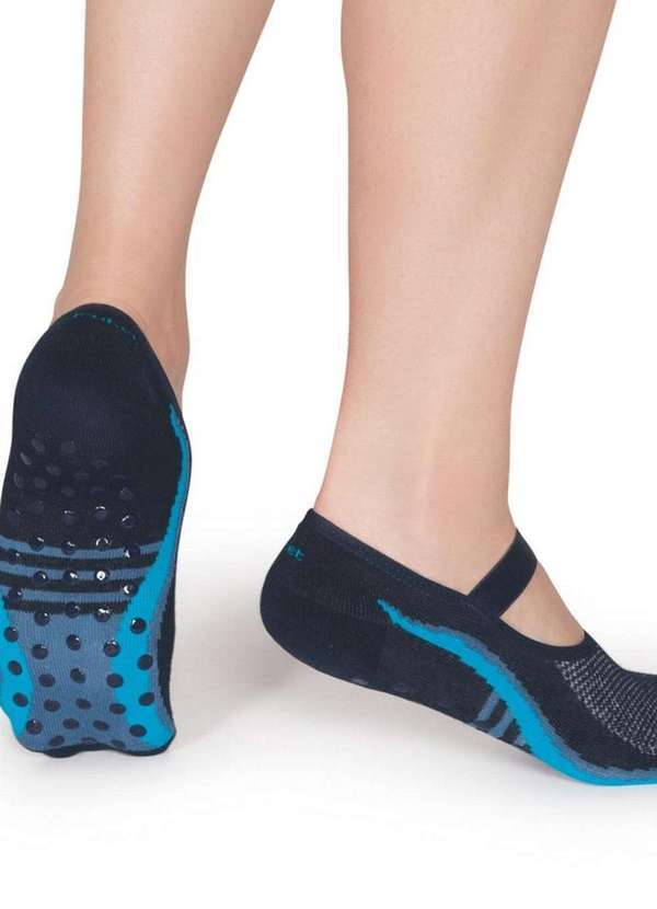 Puket - Meia Sapatilha Puket 8529 Pilates 3812/390-Azul-Marinho