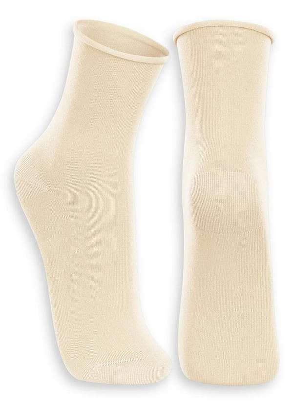 Lupo - Meia sem Punho Cano Médio Lupo 4421-001 6170-Natural