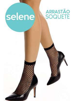 Meia Soquete Arrastão Selene (Preto) - SELENE