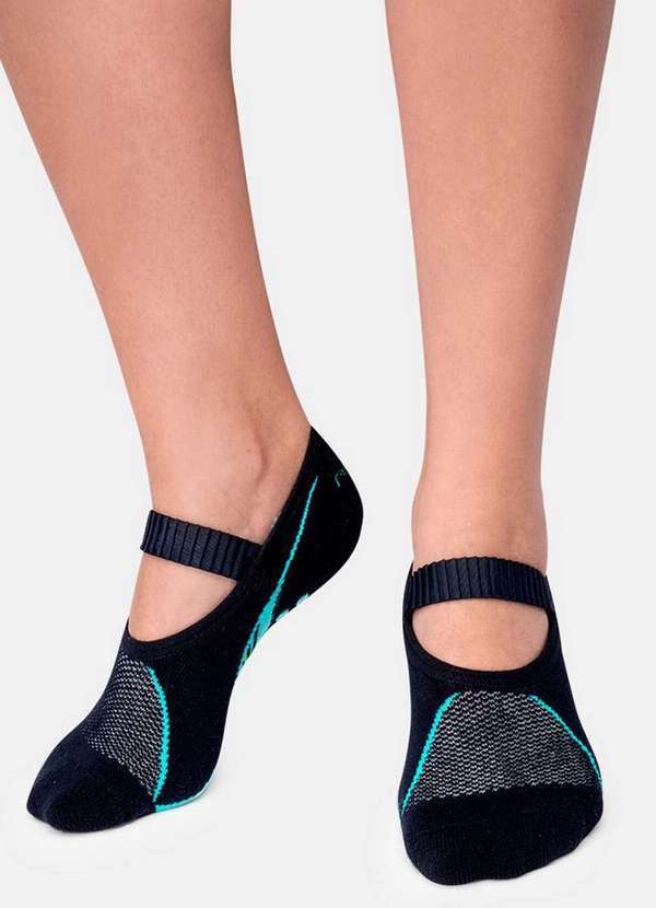 Puket - Sapatilha Antiderrapante Pilates Puket 8529 4217-390-Azul-Marinho