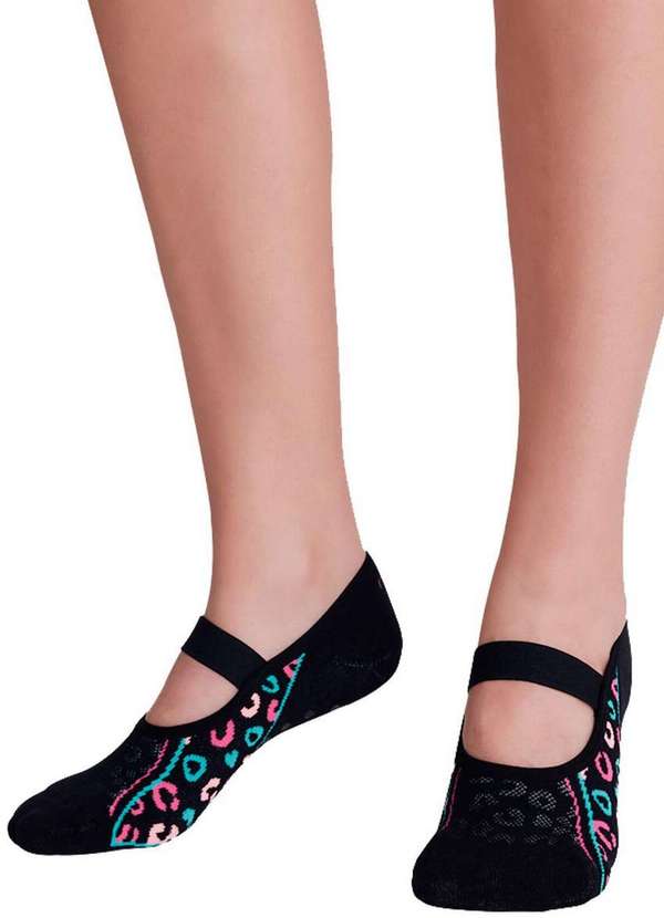 Puket - Sapatilha Antiderrapante Pilates Puket 8529 5195-199-Preto