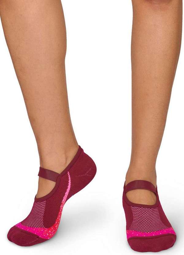 Puket - Sapatilha Antiderrapante Pilates Puket 8529 5575-688-Vinho