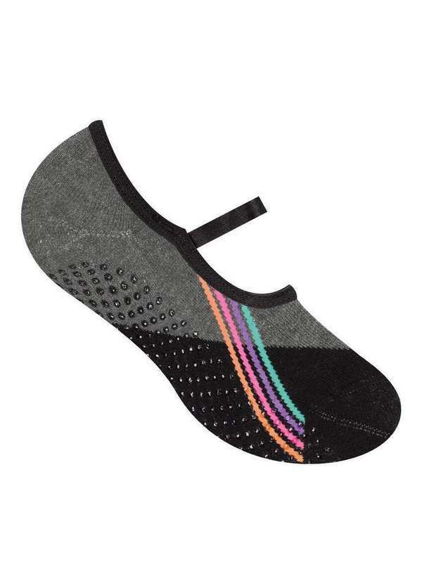 Selene - Sapatilha Antiderrapante Pilates Selene 7850-003 503-Grafite-Mescla-Preto