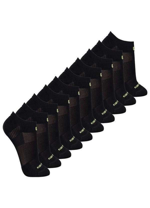 Lupo - Kit 10 pares de Meias Performance Corrida Lupo 3350-003 Preto