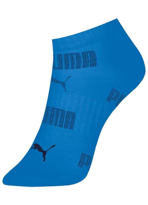 Puma - Kit 2 pares de Meias Esportiva Cano Curto Puma 4560-001/002 993-Azul-Branco 2