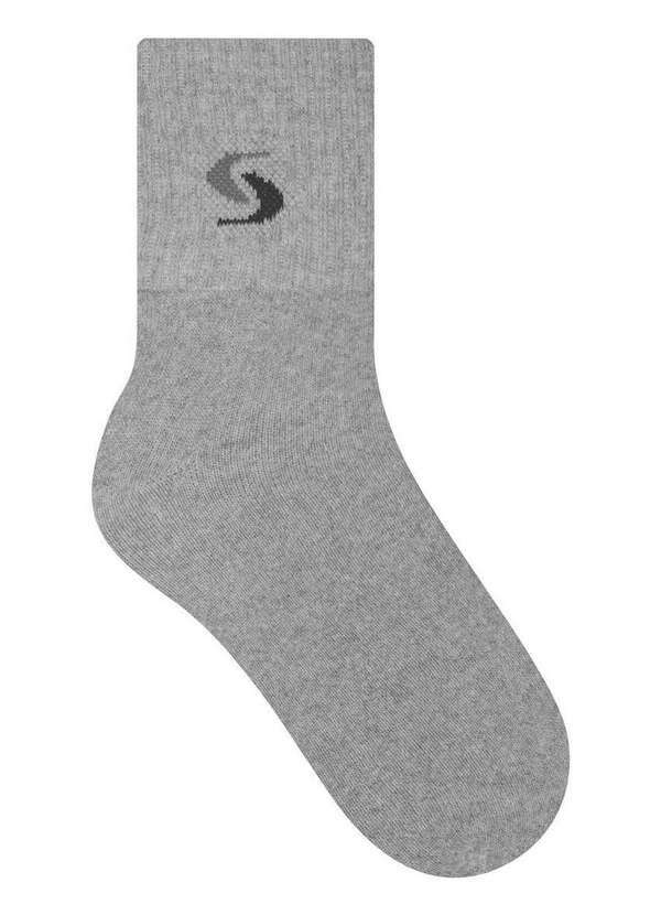 Selene - Kit 3 pares de Meias Esportivas Cano Curto Selene 4355-001 999-Cinza-Mescla-Branco-Preto 2