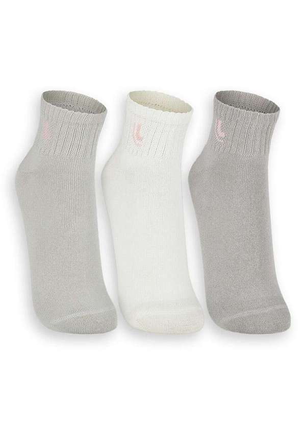 Lupo - Kit 3 pares de Meias Esportiva Cano Médio Lupo 3223-089 0907-Chumbo-Branco-Cinza