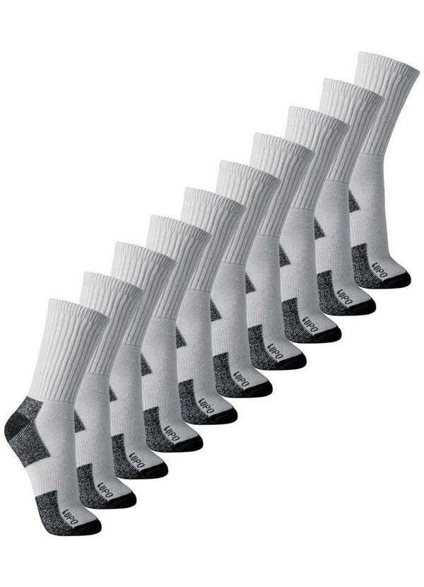 Lupo - Kit 10 pares de Meias Esportiva Cano Longo Lupo 3235-002 Cinza