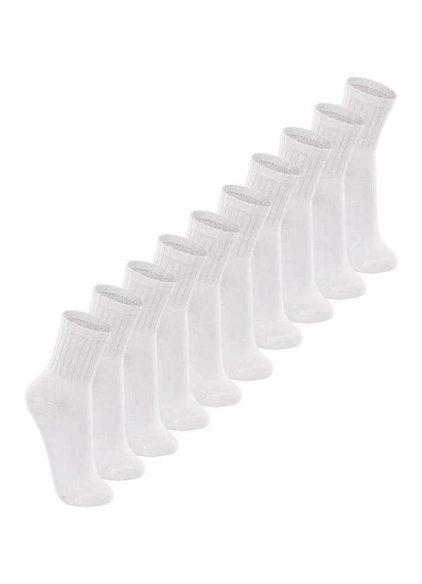 Lupo - Kit 10 pares de Meias Esportiva Cano Médio Lupo 3290-009 Branco