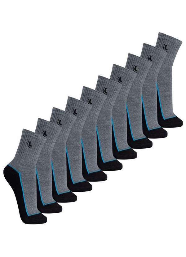 Lupo - Kit 10 pares de Meias Esportiva Cano Médio Lupo 3290-114 Chumbo