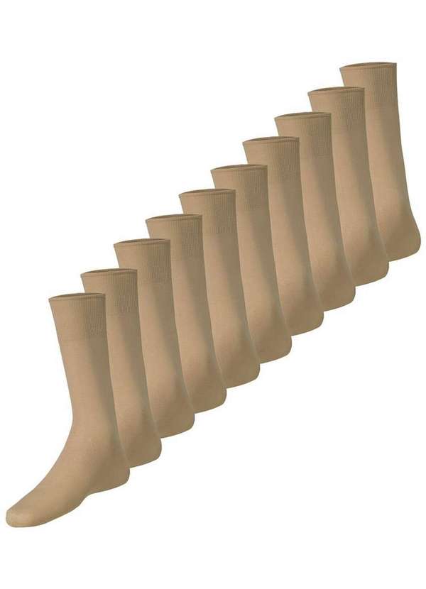 Lupo - Kit 10 pares de Meias Social Meianyl 6002-001 Bege