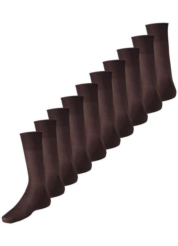 Lupo - Kit 10 pares de Meias Social Meianyl 6002-001 Café