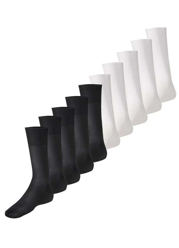 Lupo - Kit 10 pares de Meias Social Meianyl 6002-001 Preta-Branca