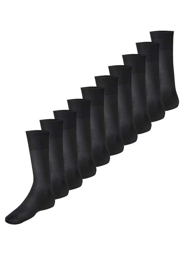 Lupo - Kit 10 pares de Meias Social Meianyl 6002-001 Preta