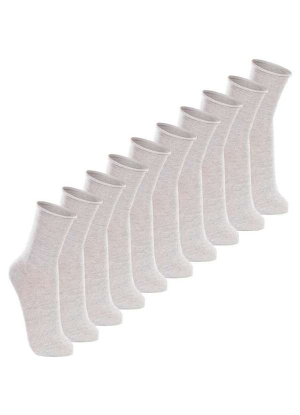 Lupo - Kit com 10 pares de Meias sem Punho Casual Lupo 1275-011 Cinza