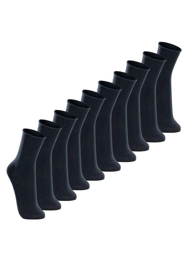 Lupo - Kit com 10 pares de Meias sem Punho Casual Lupo 1275-011 Marinho