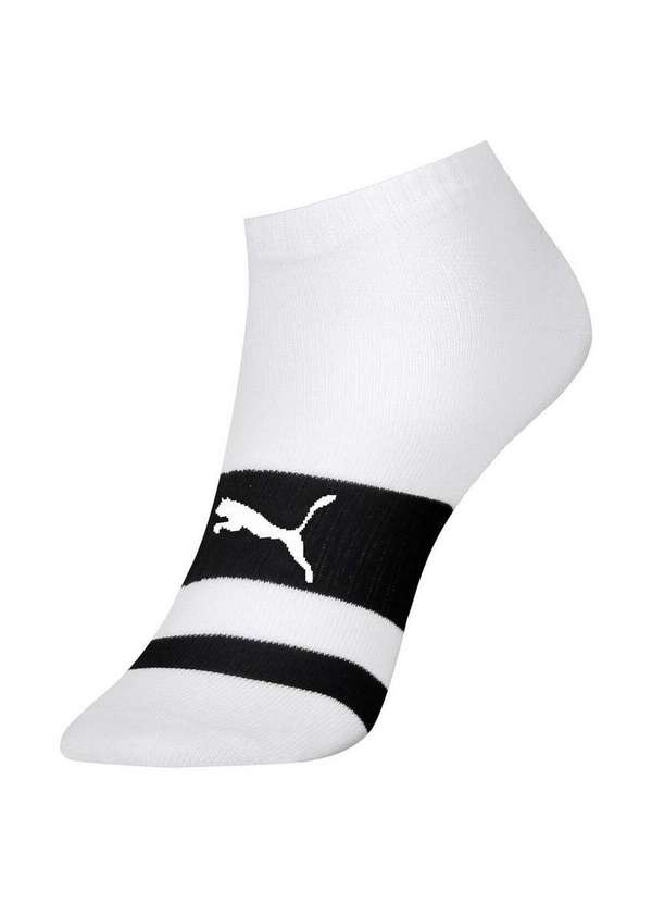 Puma - Kit 2 pares de Meias Esportiva Cano Curto Puma 4560-001/002 995-Branco-Amarelo 2