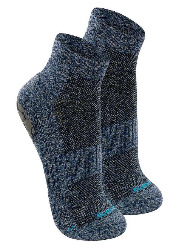 Lupo - Kit com 2 pares de Meias Antiderrapante Pilates Lupo 3310-003 Anil