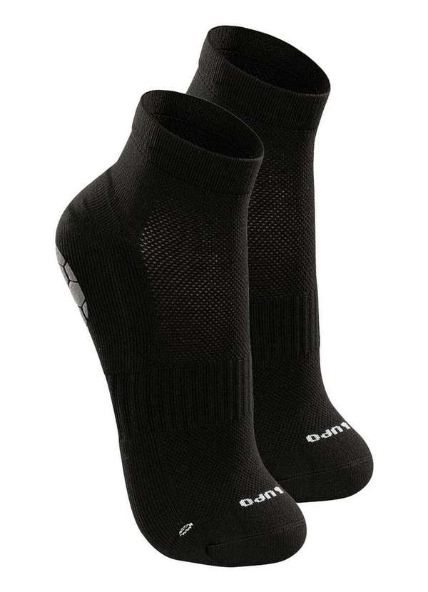 Lupo - Kit com 2 pares de Meias Antiderrapante Pilates Lupo 3310-003 Preto