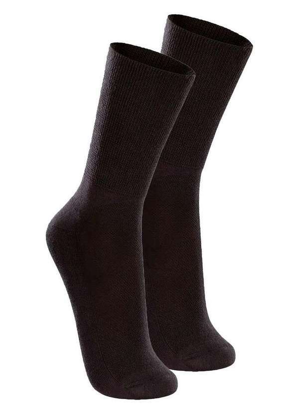 Lupo - Kit com 2 pares de Meias Cano Longo Lupo 1540-002 Preto