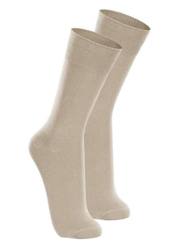 Lupo - Kit com 2 pares de Meias Casual Lupo 1210-201 Bege