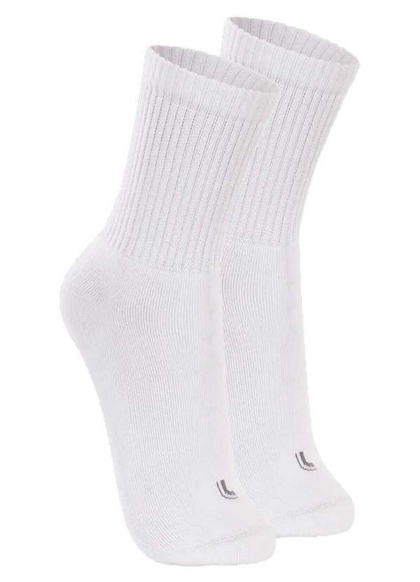 Lupo - Kit com 2 pares de Meias Esportiva Cano Longo Lupo 3250-001 Branco