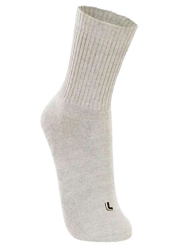 Lupo - Kit com 2 pares de Meias Esportiva Cano Longo Lupo 3250-001 Branco-Cinza 3