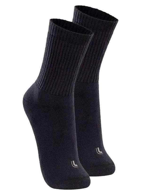 Lupo - Kit com 2 pares de Meias Esportiva Cano Longo Lupo 3250-001 Preto