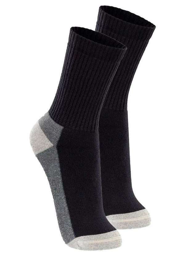 Lupo - Kit com 2 pares de Meias Esportiva Cano Longo Lupo 3250-002 Preto